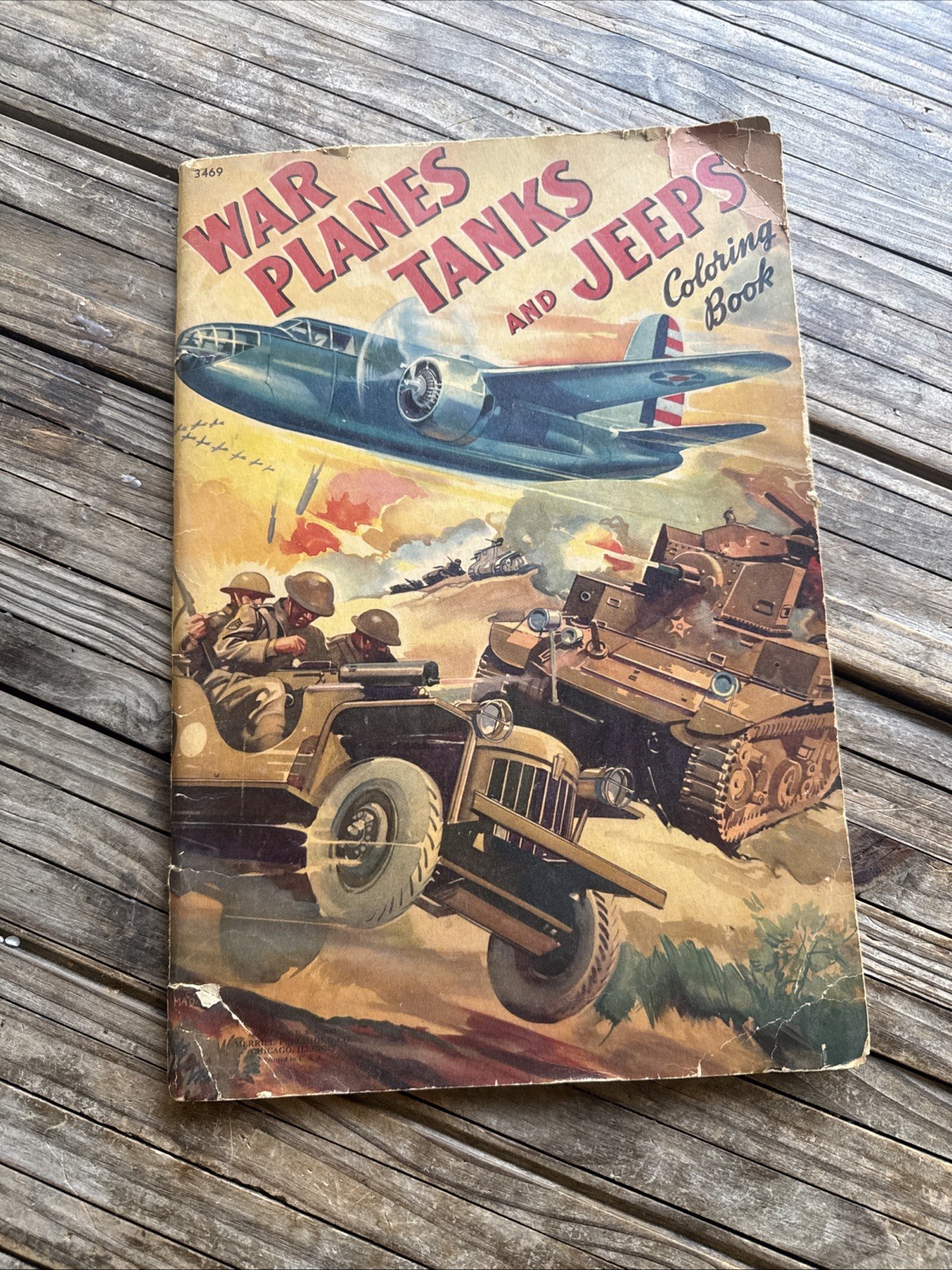 WWII 1942 „War Planes Tanks & Jeeps“ Coloring Book Vintage War Years Graphics