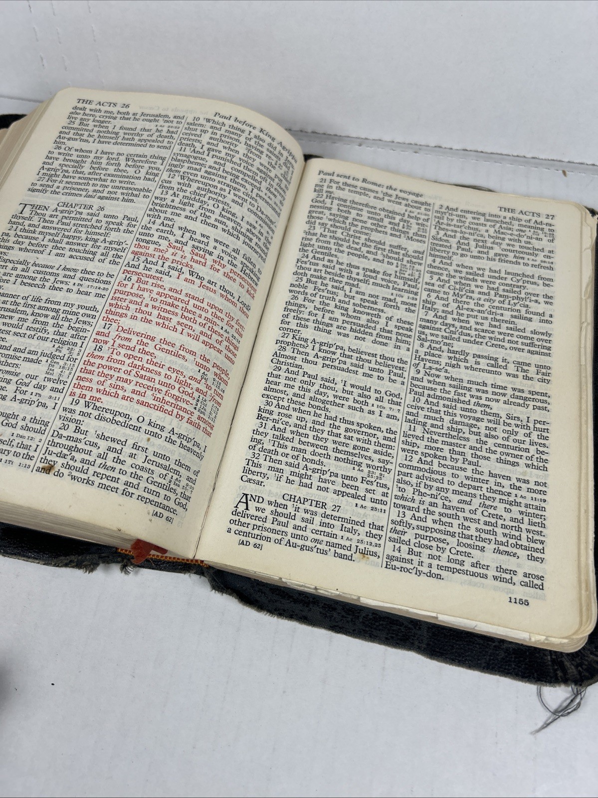 A.J. Holman 1942 BIBLE Leather Simplified Pronouncing KJV Verse Reference Jewel