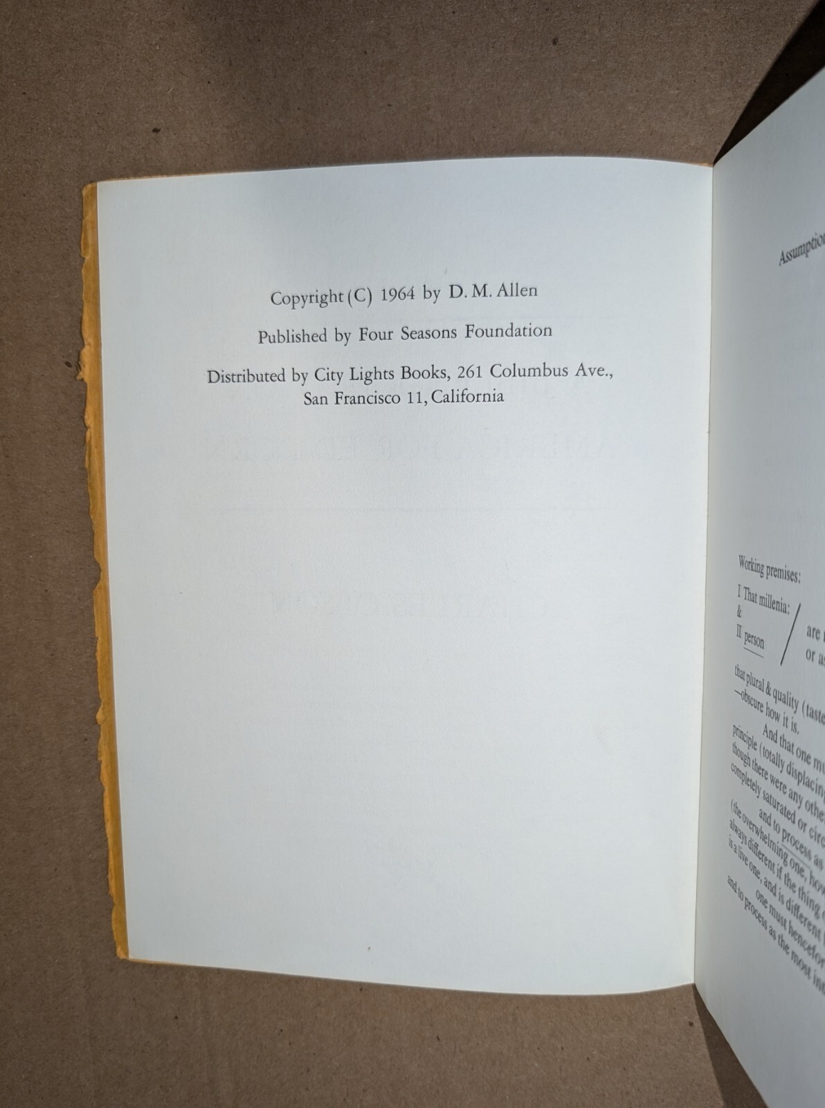 SIGNED CHARLES OLSON Bibliography on America for Ed Dorn 1964 softcover