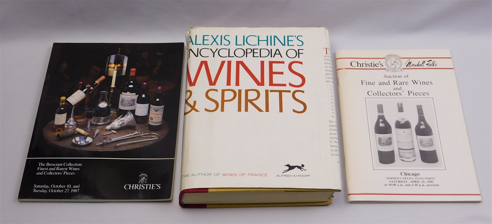 3 Vtg Wine Books Christie’s Auction 1981 1987 Encyclopedia Of Wines Spirits 1967
