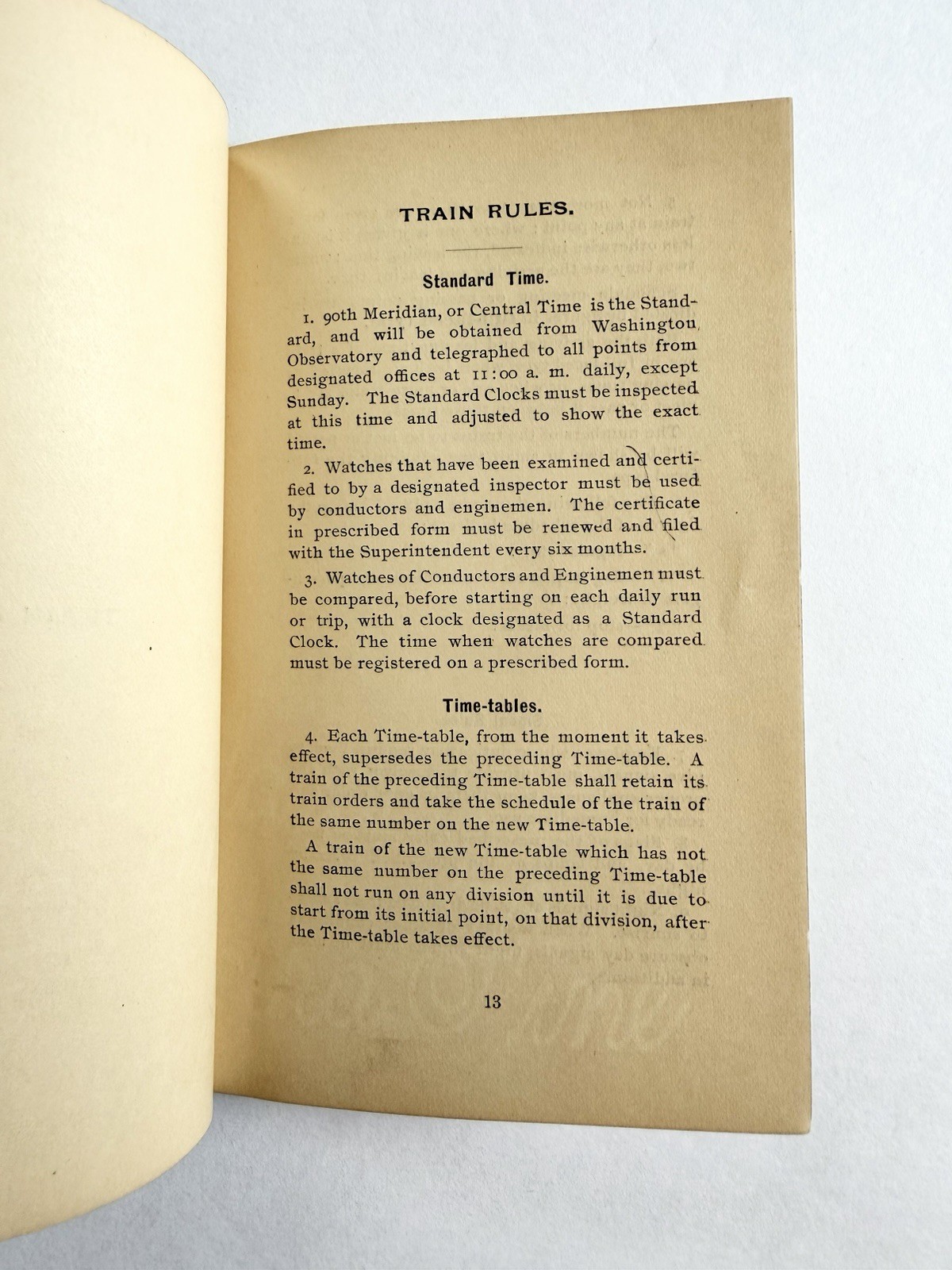 1901 Train Book Rules Pennsylvania Lines West of Pittsburgh, Transportation Dept
