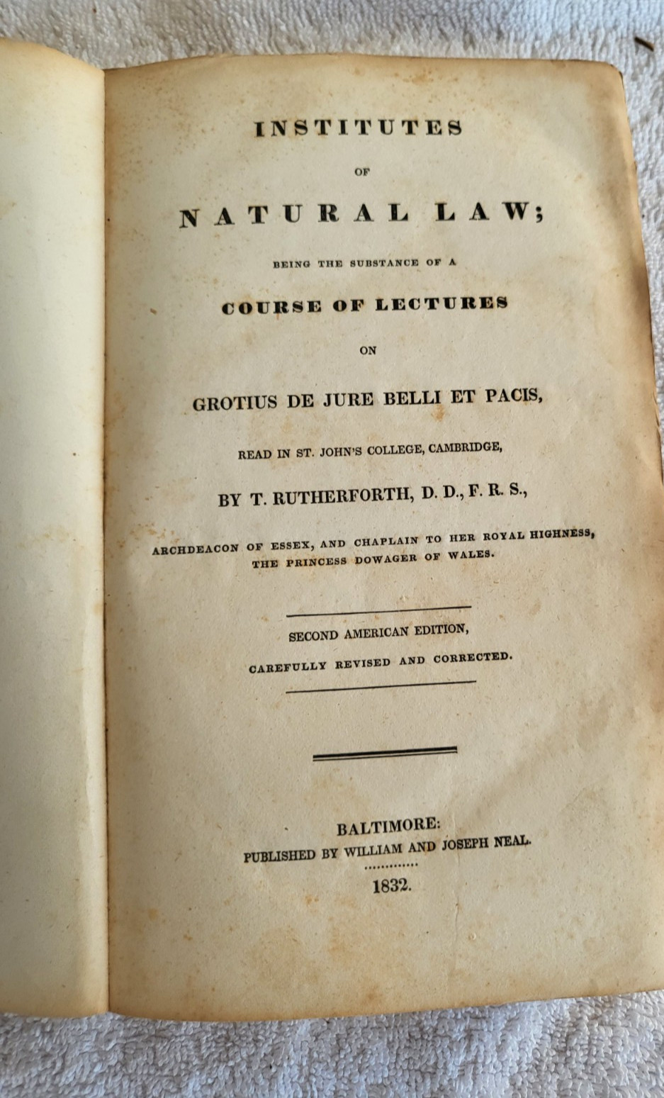 Rutherford s Natural Law 2nd edition 1832