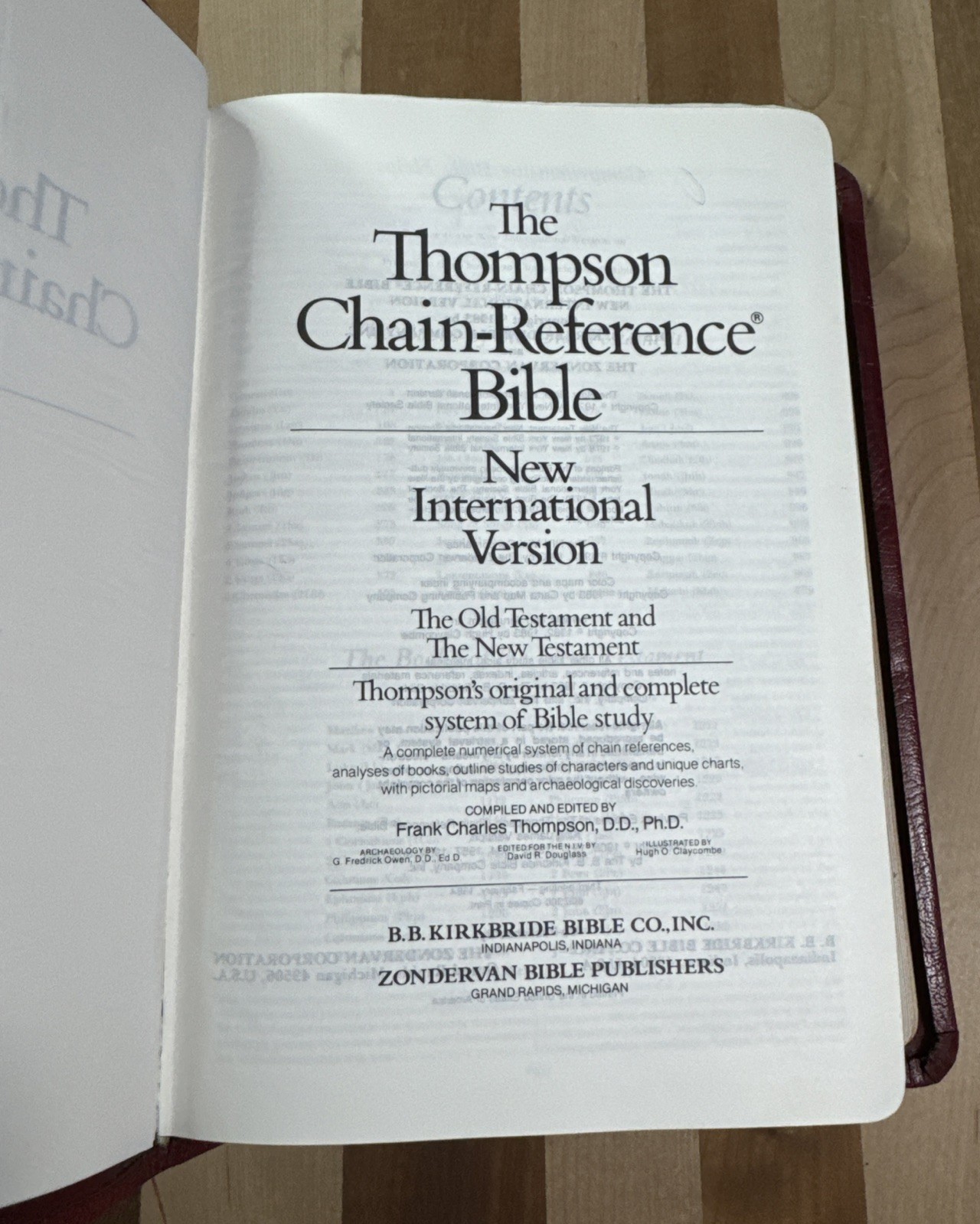Thompson Chain Reference Bible NIV 1978-1983 Top Grain Calf Leather Kirkbride VG