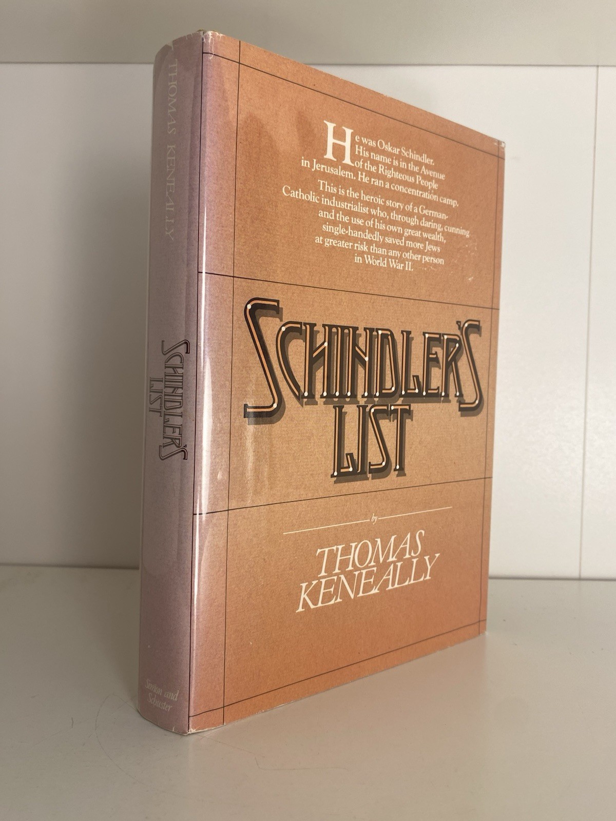 Schindlers List First Edition Thomas Keneally 1982 HCDJ