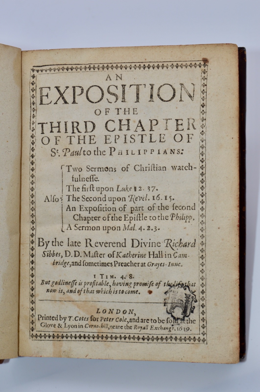 Richard Sibbes Exposition Philippians Sermons | Puritans, Rare Bibles
