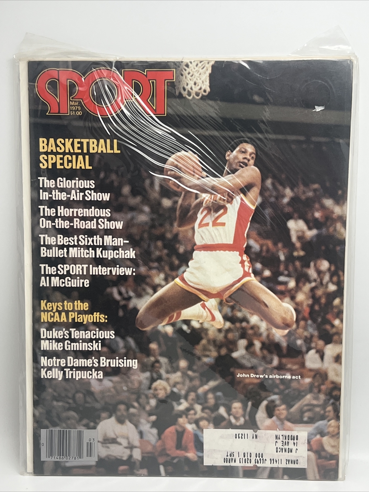 1979 Sport Magazine ATLANTA Hawks JOHN DREW Airborn Act NCAA Playoffs