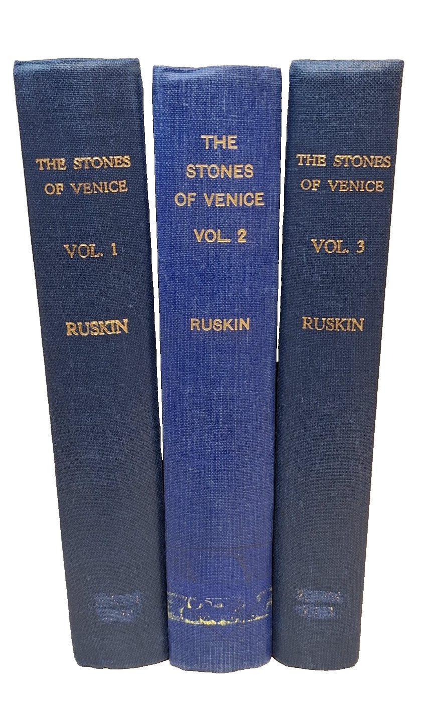The Stones of Venice John Ruskin 3 Vols Hardcover Smith Elder Art Architecture