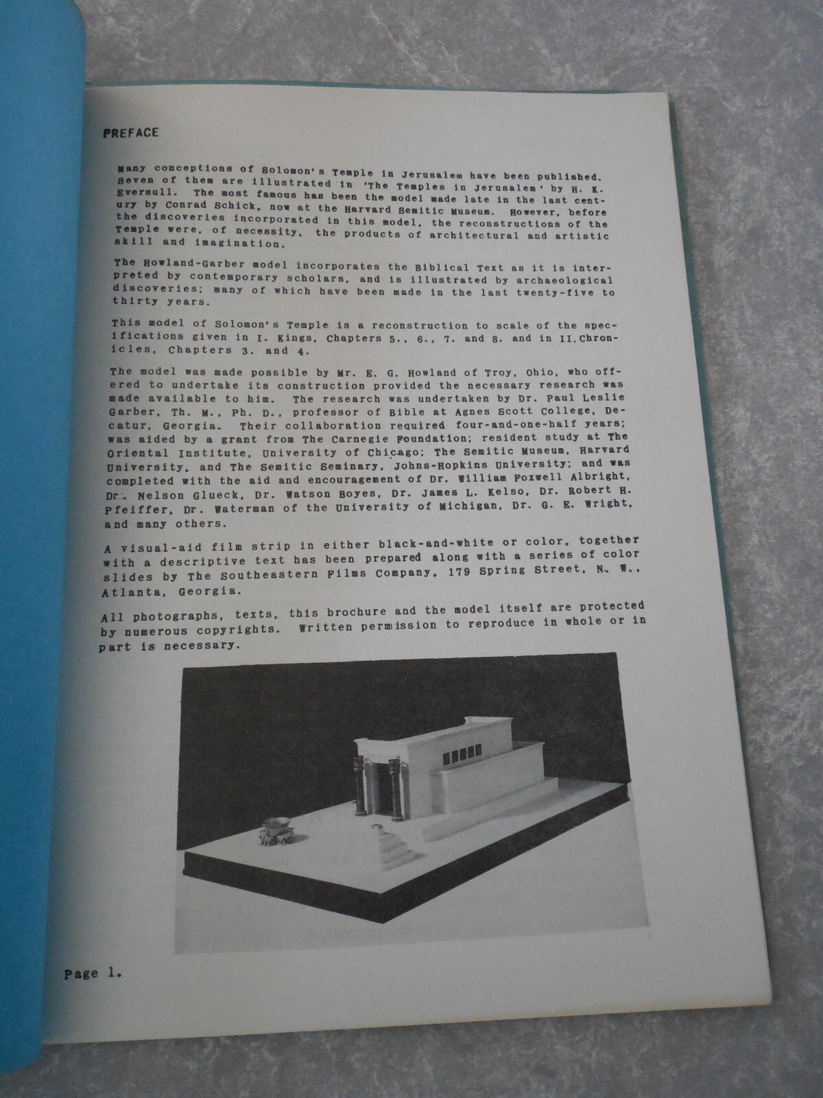 SOLOMON’S TEMPLE: A RECONSTRUCTION, BASED ON THE HOWLAND-GARBER MODEL, PB!