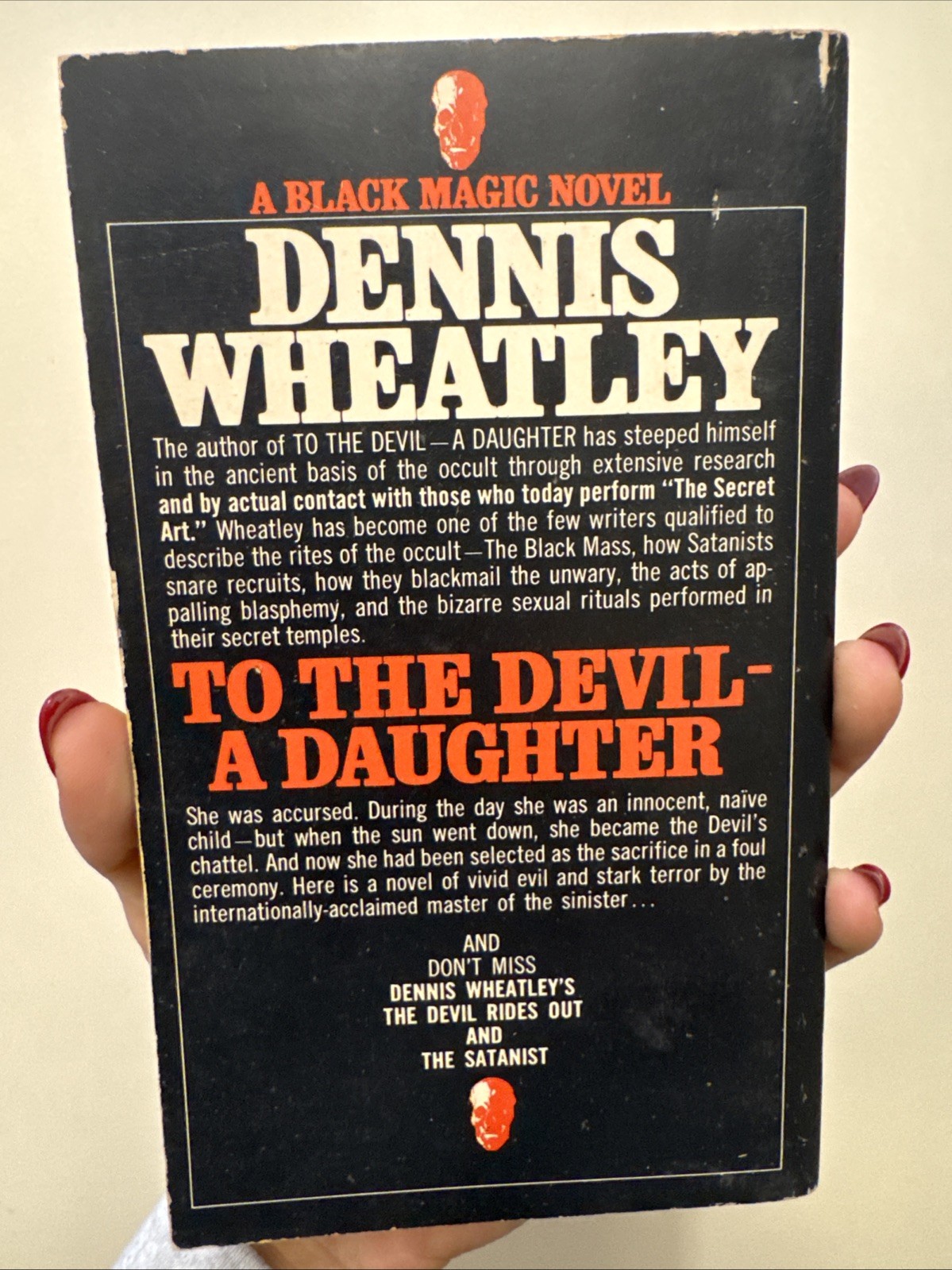 To The Devil A Daughter Dennis Wheatley Vintage Bantam PB 1968 Black Magic Novel