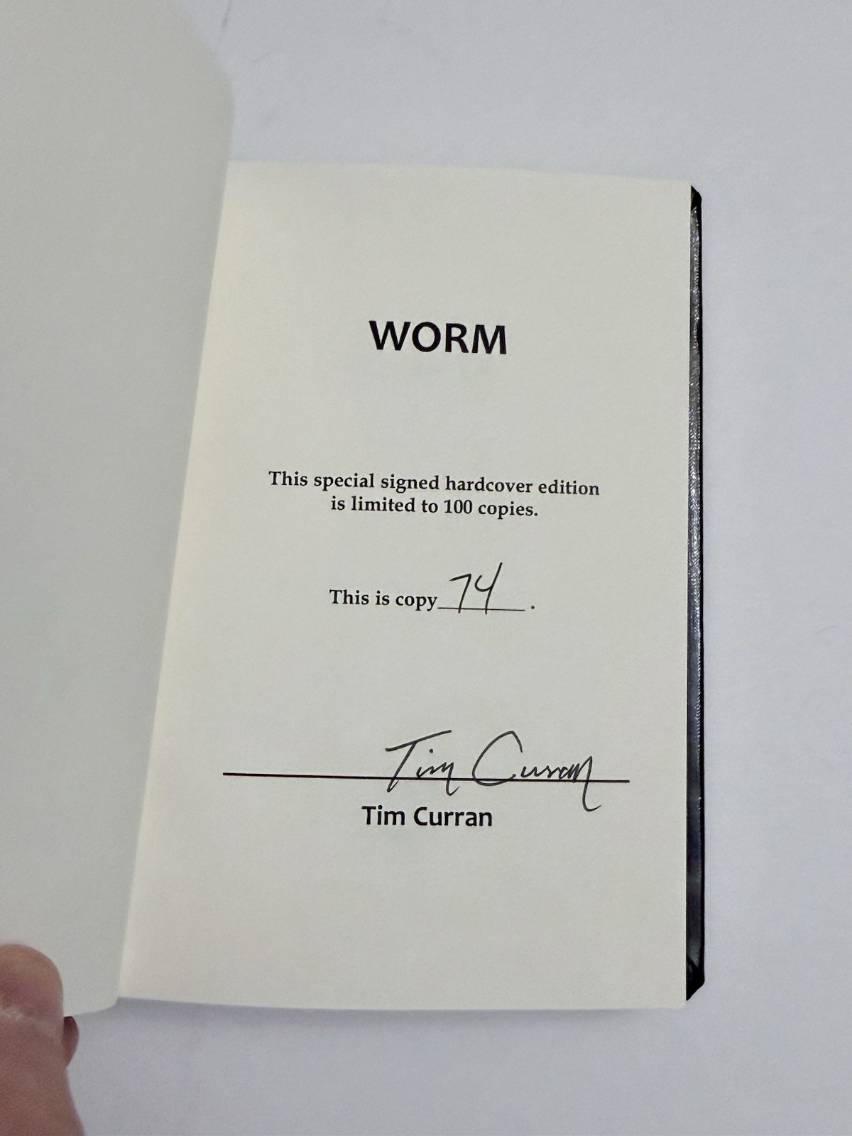 Worm Tim Curran Signed Limited 1st Edition HC 2014 DarkFuse (DarkFuse Release)