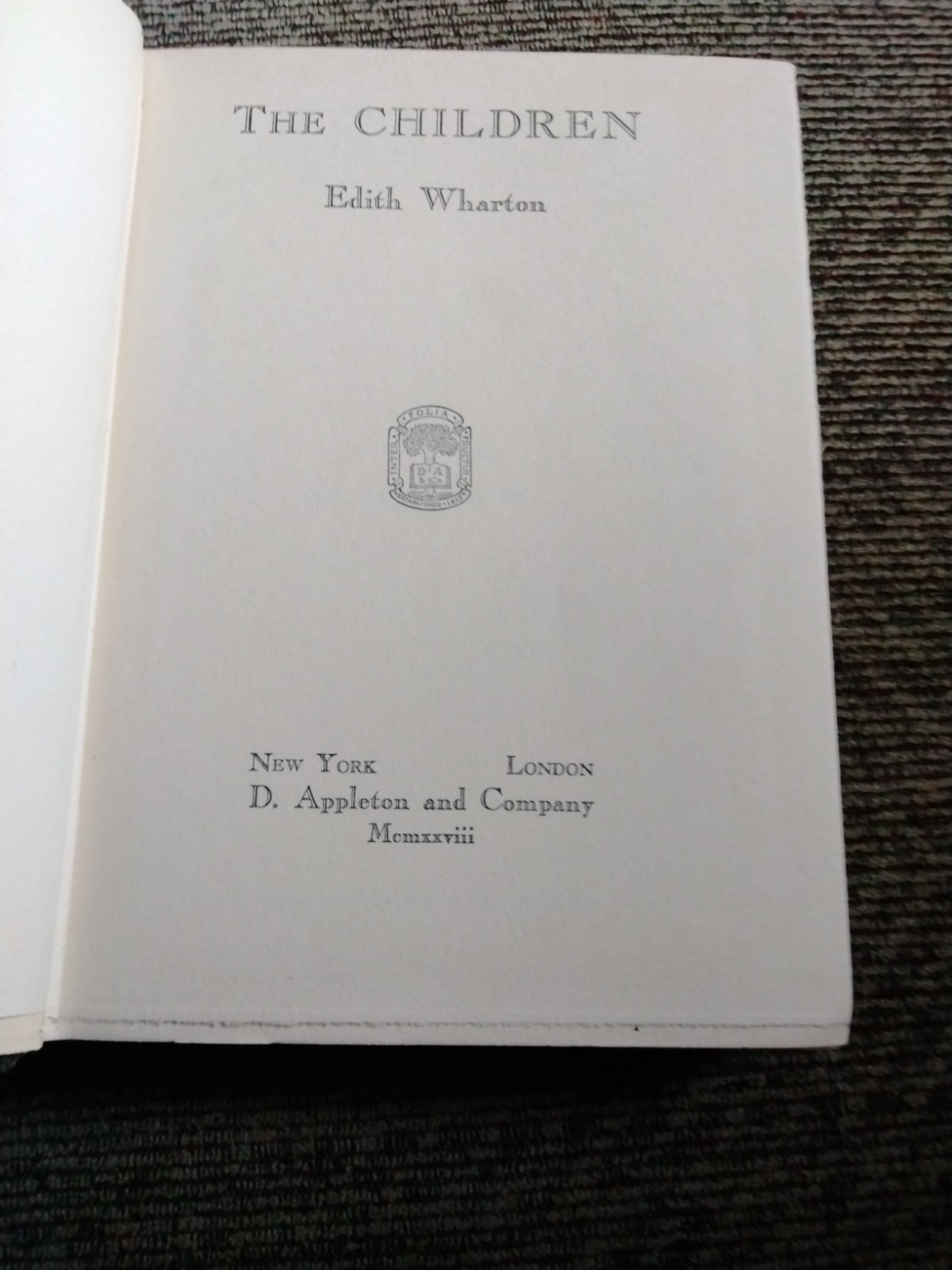 The Children by Edith Wharton, 1928 HC, 1st Edition, 1st Printing