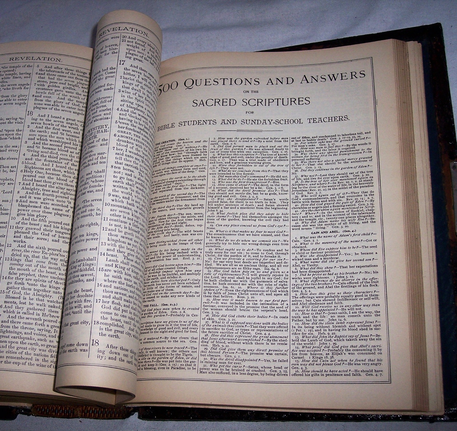 1896 Antique Clasp Family Bible Apocrypha Concordance Dictionary Psalms #30