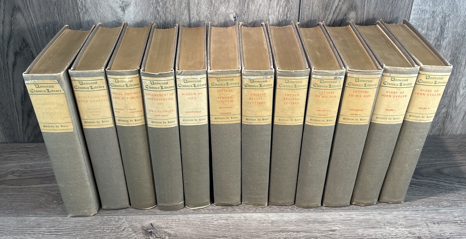 Universal Classics Library 1901 Antique Lot Of 12 by Walter J Dunne Adam Smith