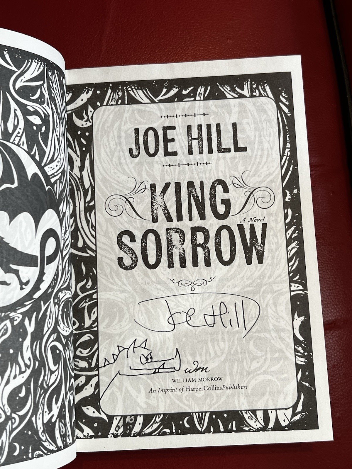 Joe Hill King Sorrow Signed 1st Edition 1st Printing HC w/Dragon Doodle Remarque