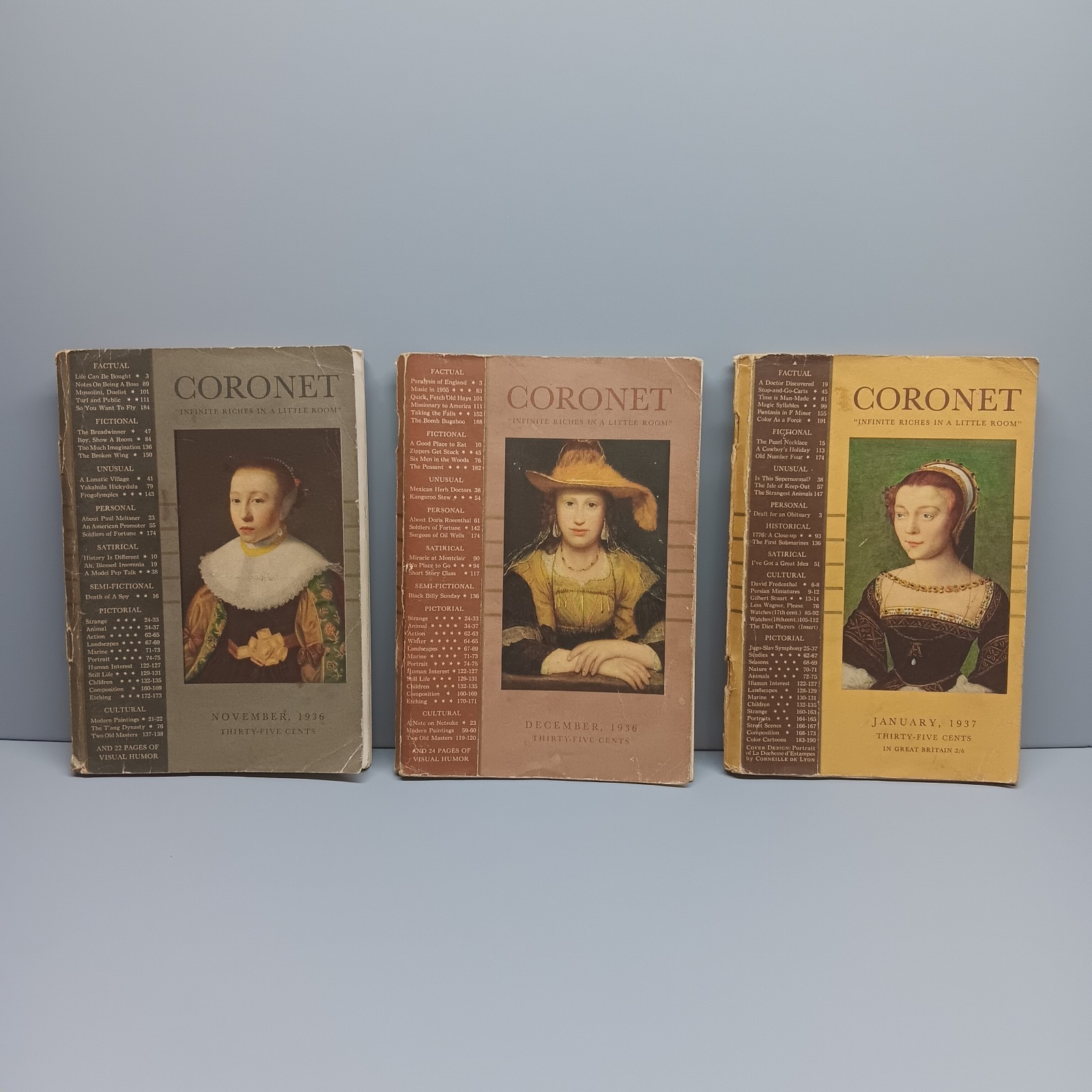 3 Coronet Magazine Books 1936-1937 Nov-Jan „Infinite Riches in a Little Room“