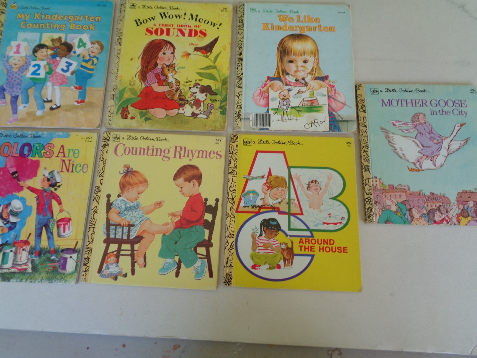 Lot Of 7 Little Golden Books Teaching Vintage 60s 70s Good Mother Goose Colors