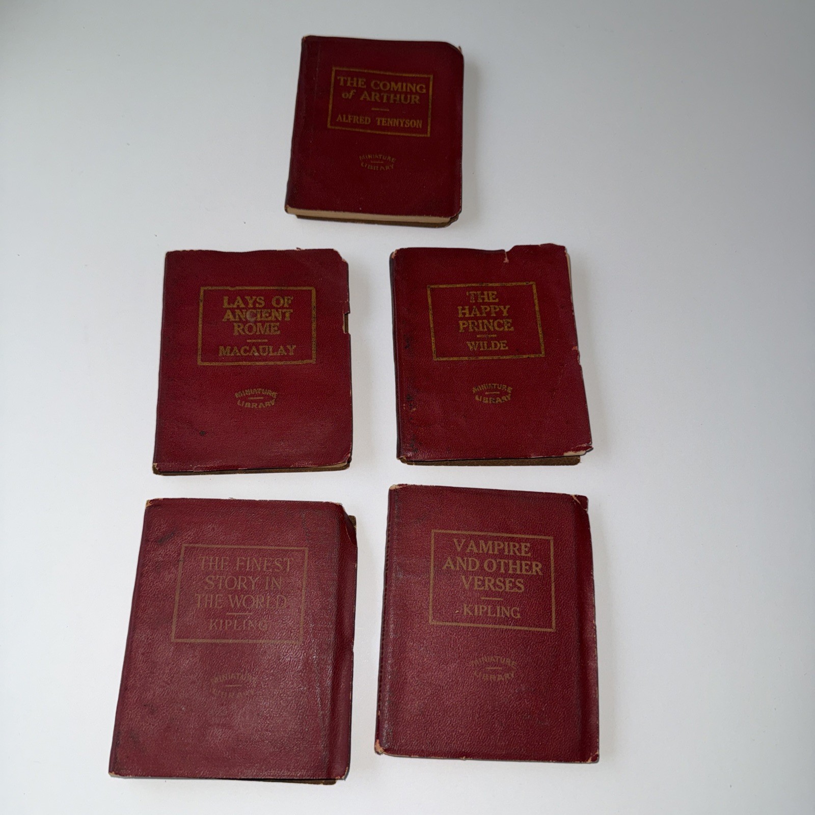 MINIATURE LIBRARY BOOKS Kipling VAMPIRE WILDE TENNYSON Antique Literature