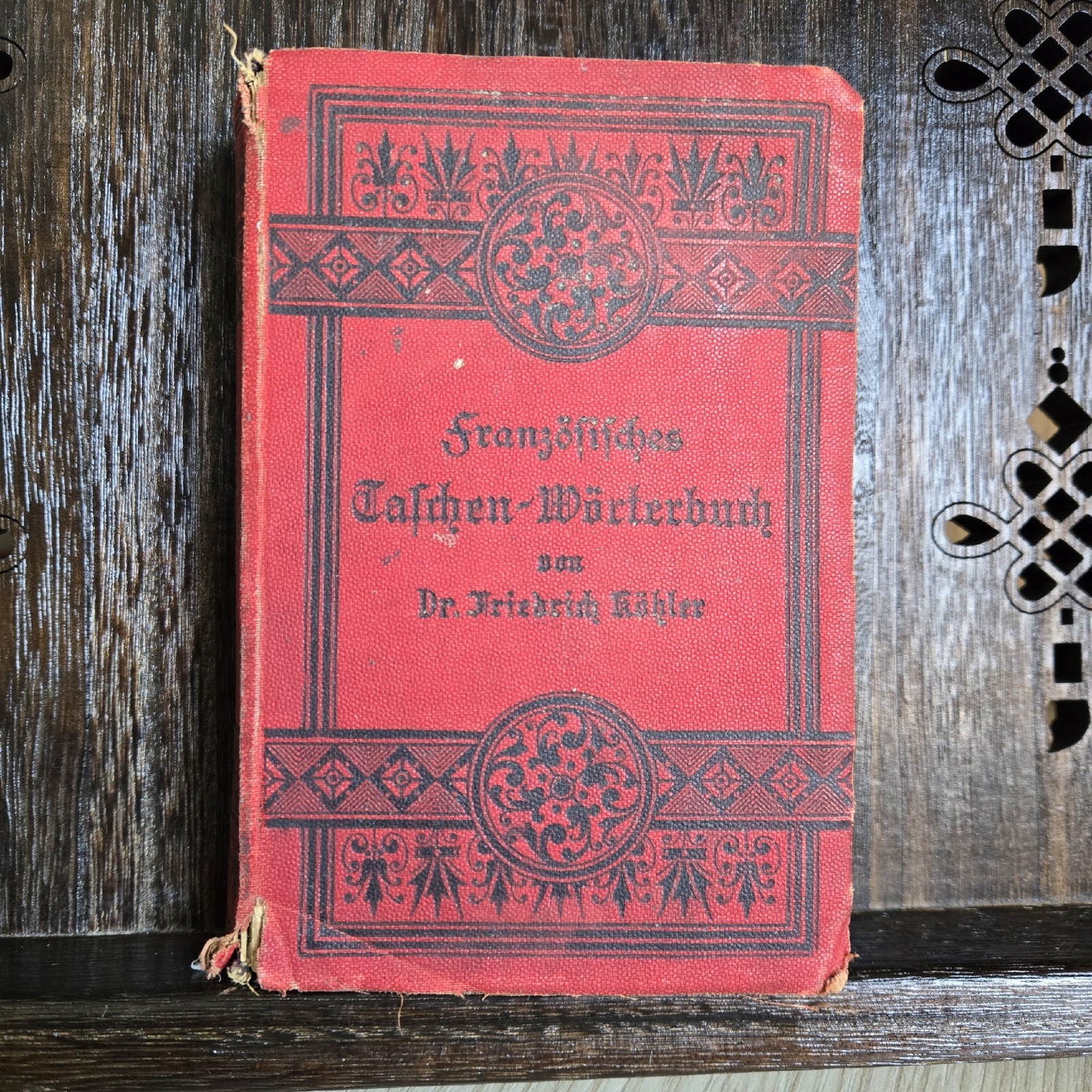 Antique French German Pocket Dictionary Köhler Reclam Leipzig c1900 Fraktur