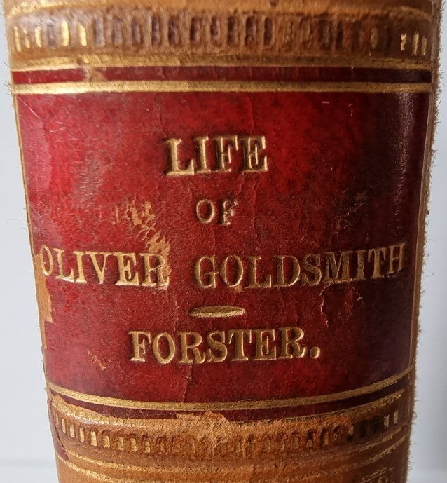 1863 / The LIFE & TIMES of OLIVER GOLDSMITH / John FORSTER / Fine Binding!