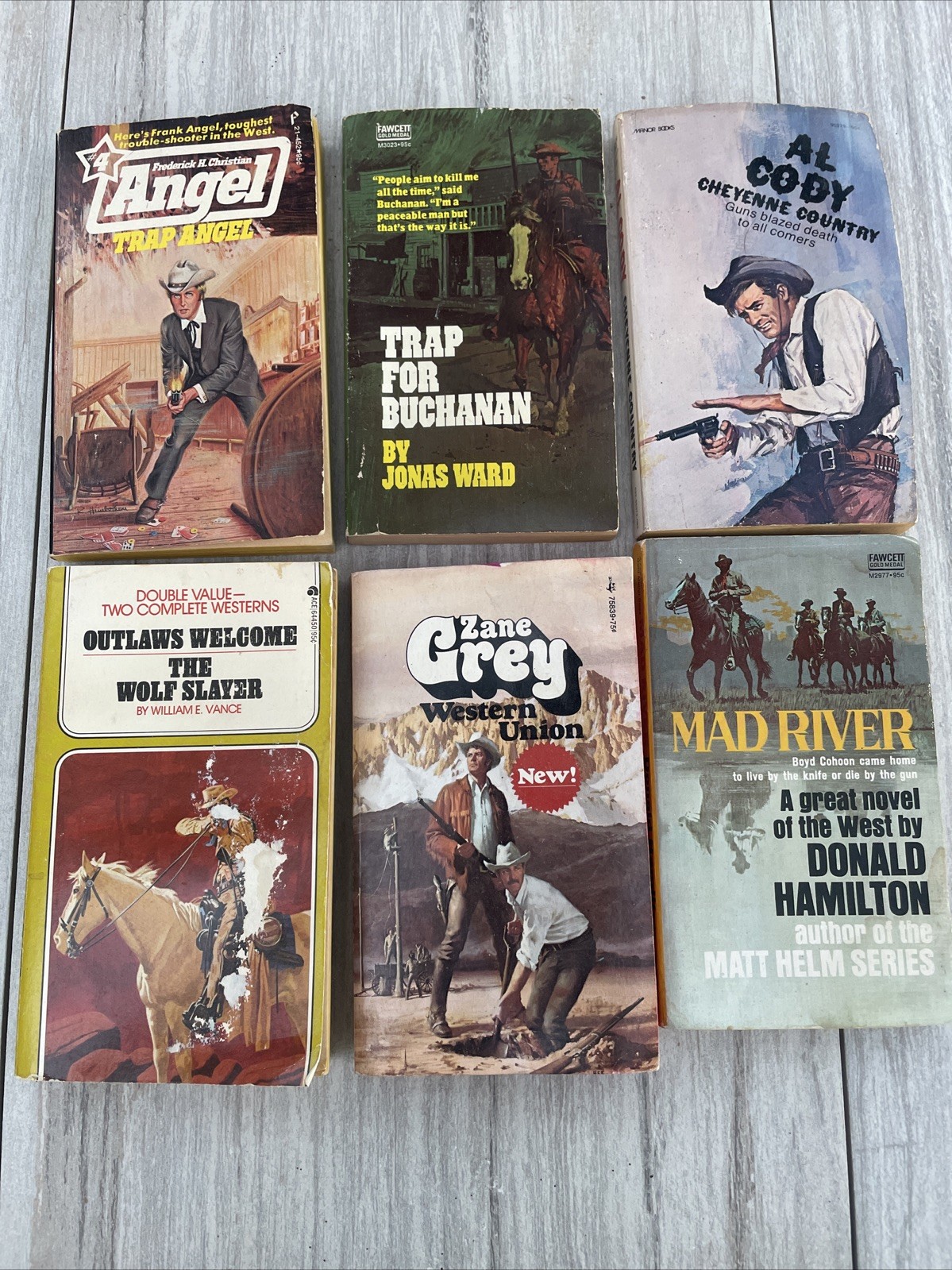 Lot Of 6 Westerns Angel Trap Angel | Trap for Buchanan by Jonas Ward | Al Cody