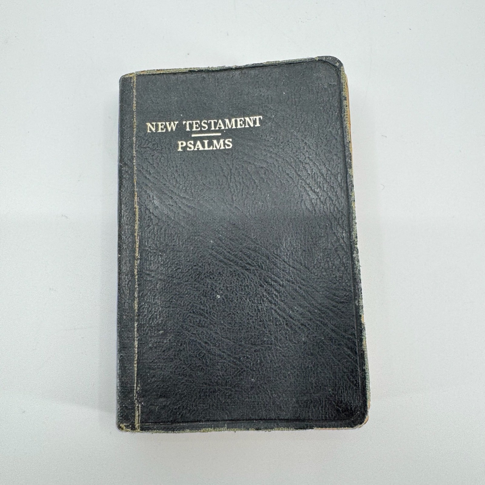 Vtg Collins New Testament Psalms KJV Pocket Bible Black Leather Great Britain
