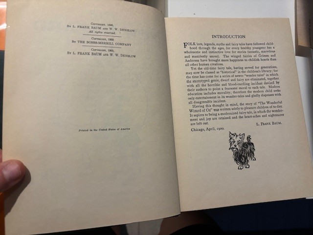 Vintage 1903 Edition of The Wizard of Oz Book by L. Frank Baum & W. W. Denslow