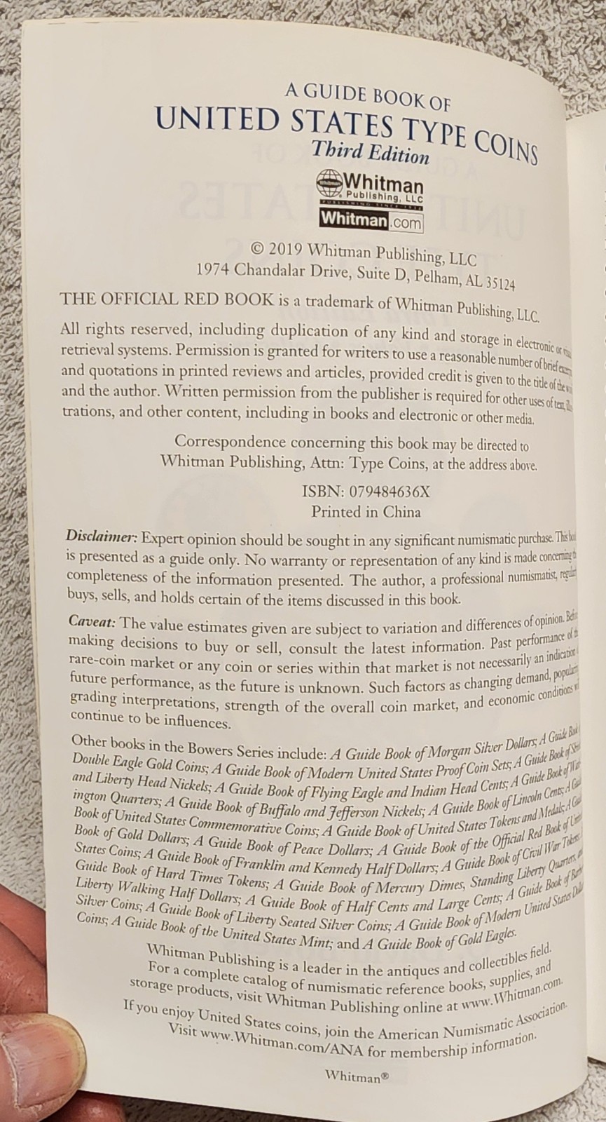 The Official Red Book Guide for US Type Coins Values Collecting History 3rd Ed