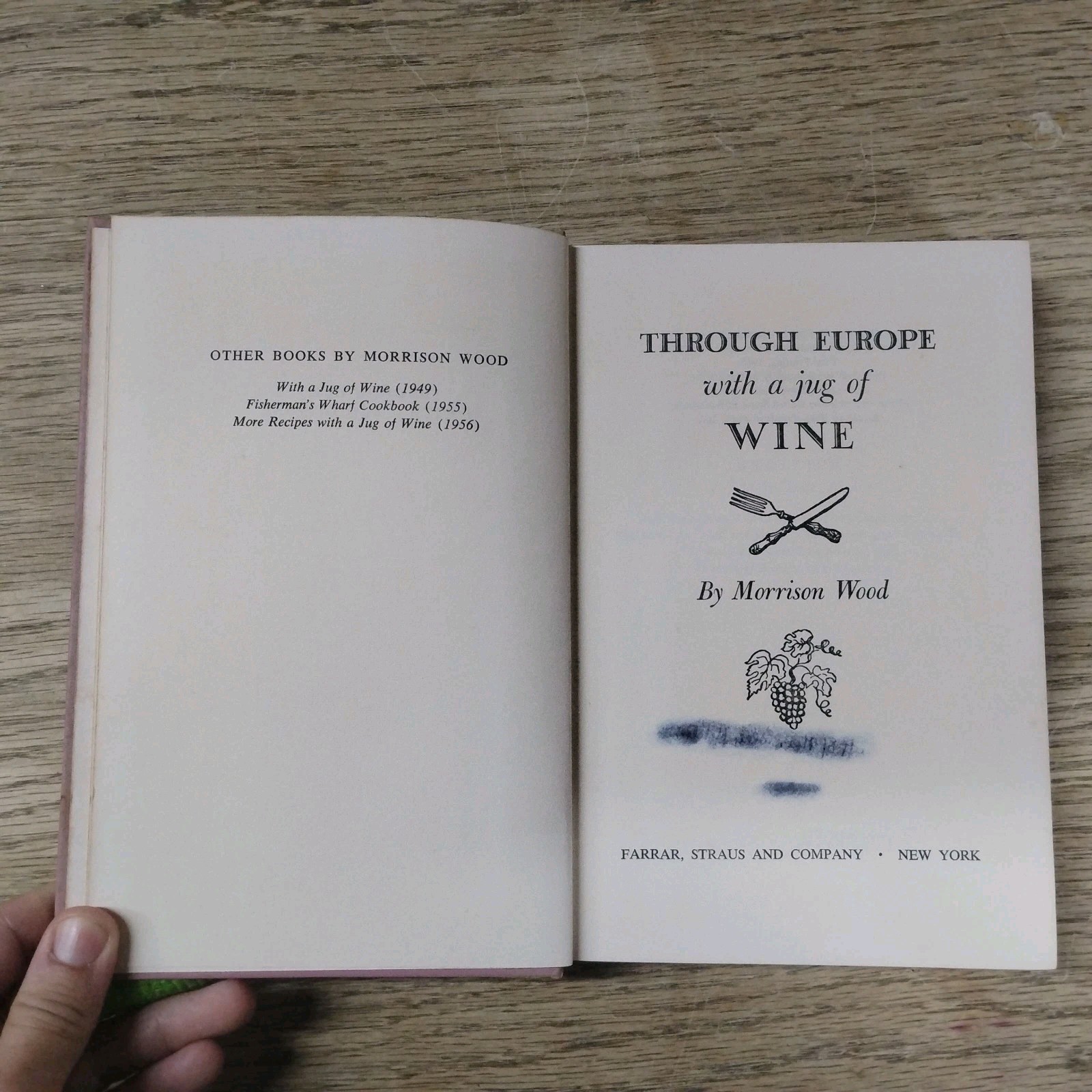 Through Europe with a Jug of Wine 1961 HC Vintage Cookbook Travel Wine Wood