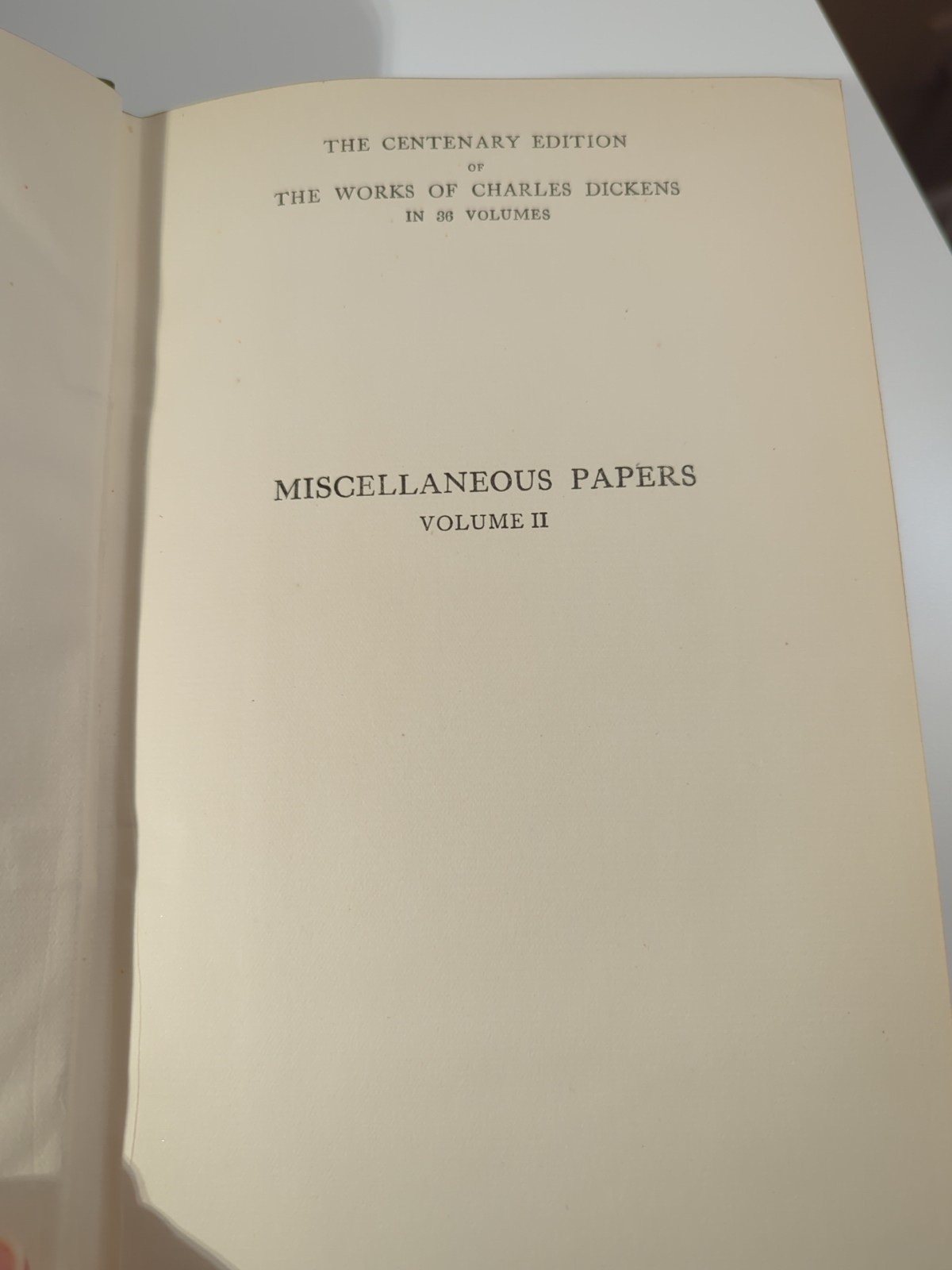 Antique Centenary Edition Miscellaneous Papers Charles Dickkens 1911, Vol II