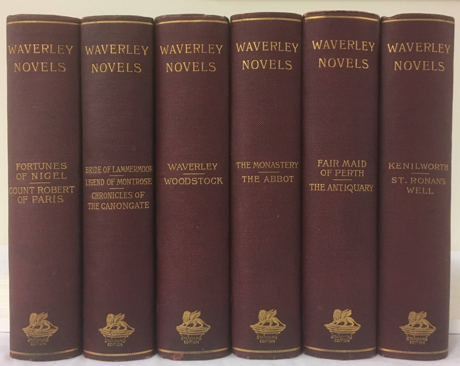 The Waverley Novels by Sir Walter Scott 6 book lot Lovell Coryell Late 1800s