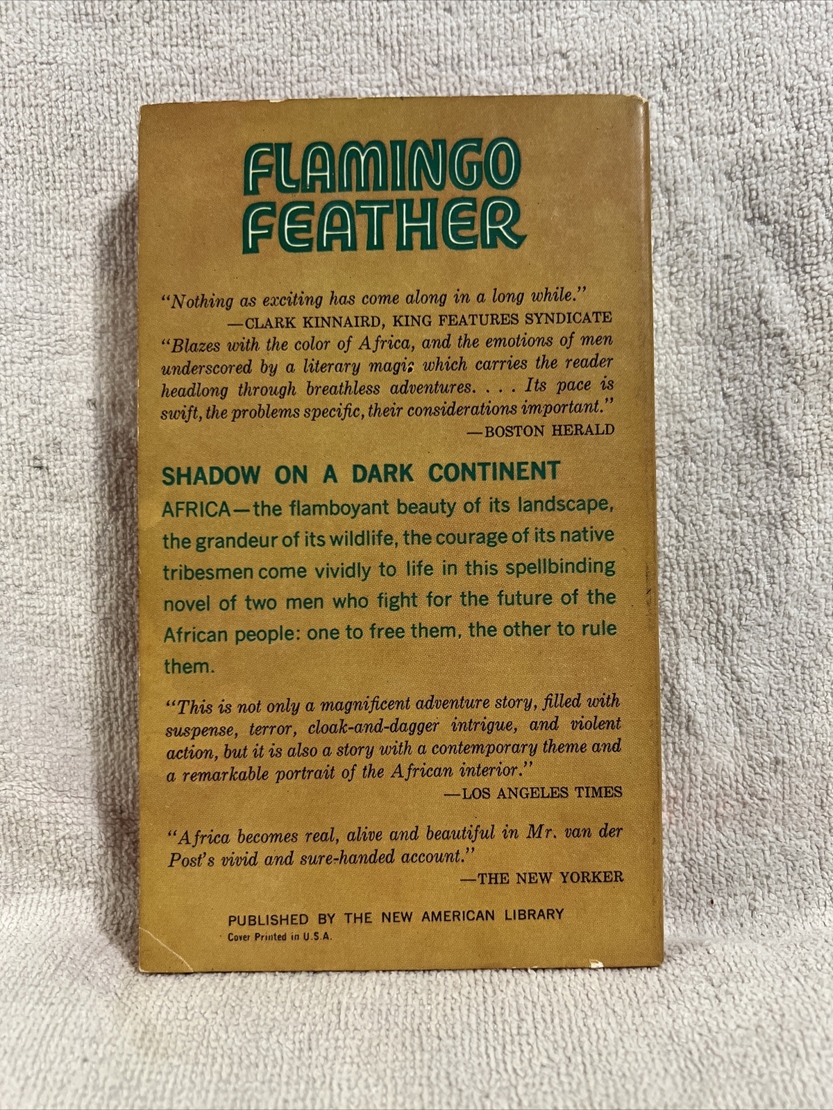 Flamingo Feather by Laurens van der Post 1960 Signet T1861 adventure novel pb