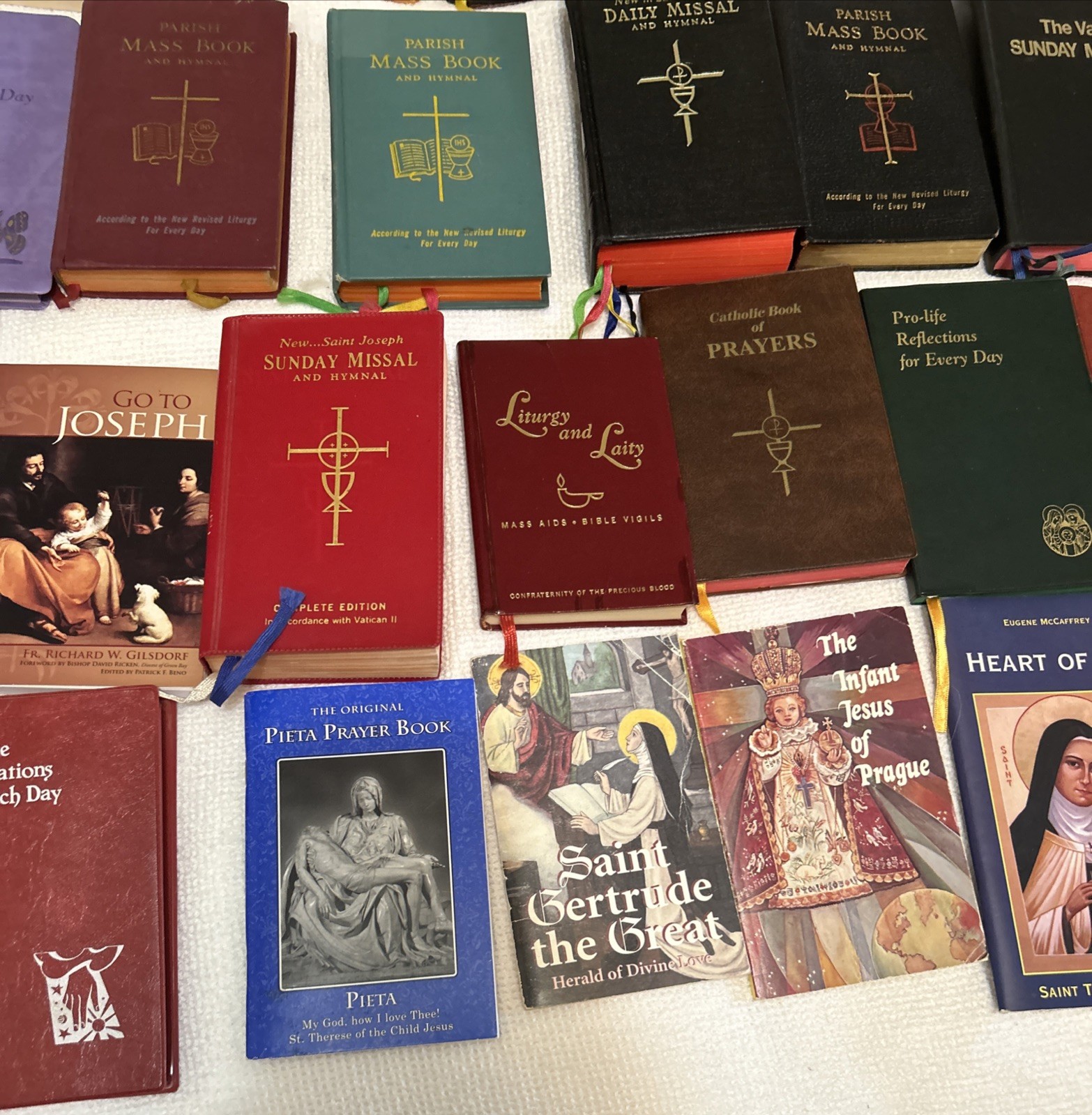 Huge Vintage Lot Of 70+ Catholic Books, Mass Missals, Prayer & Saint Devotionals