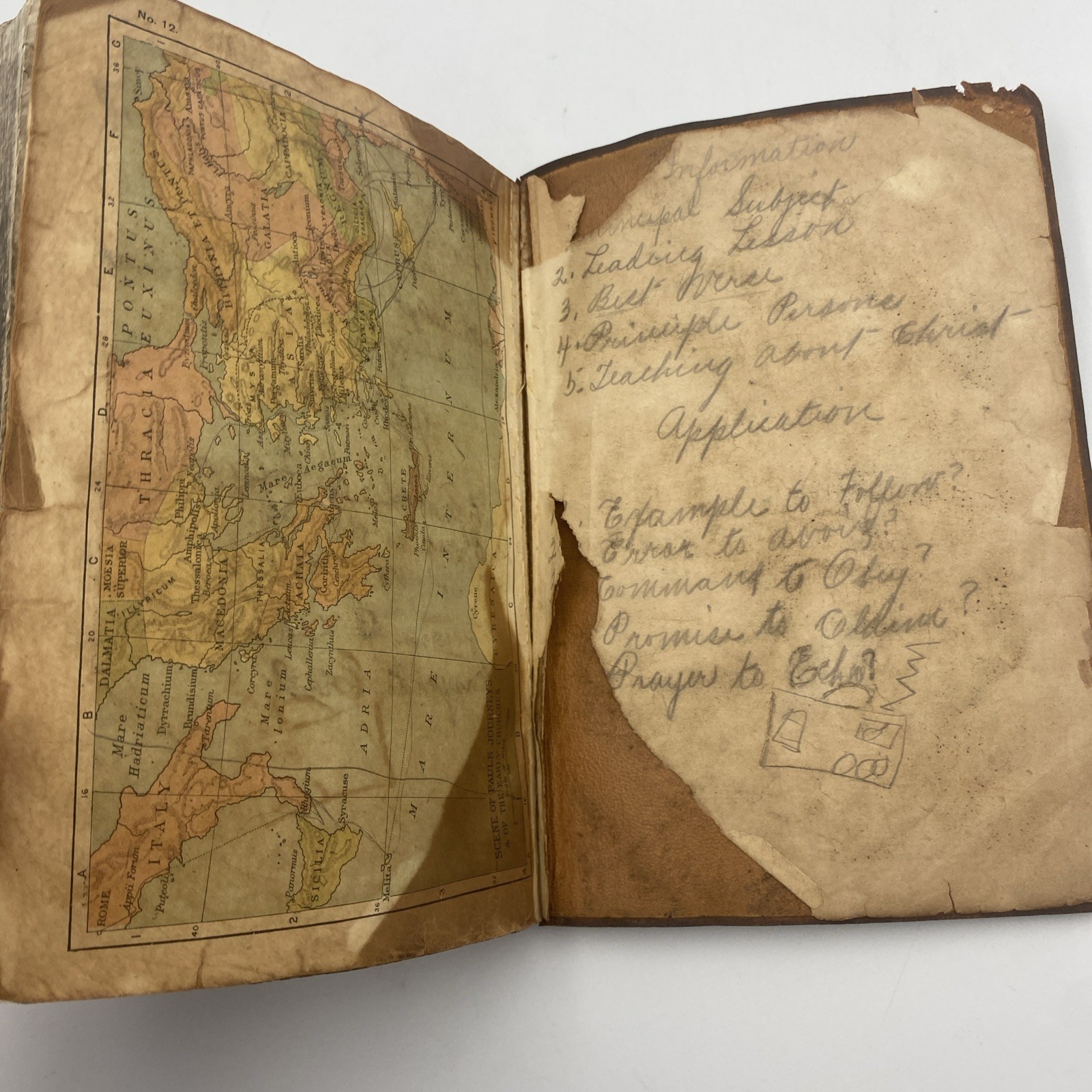 RARE Antique 1800s Nelson’s Bible Atlas Old Testament YMCA Leather READ