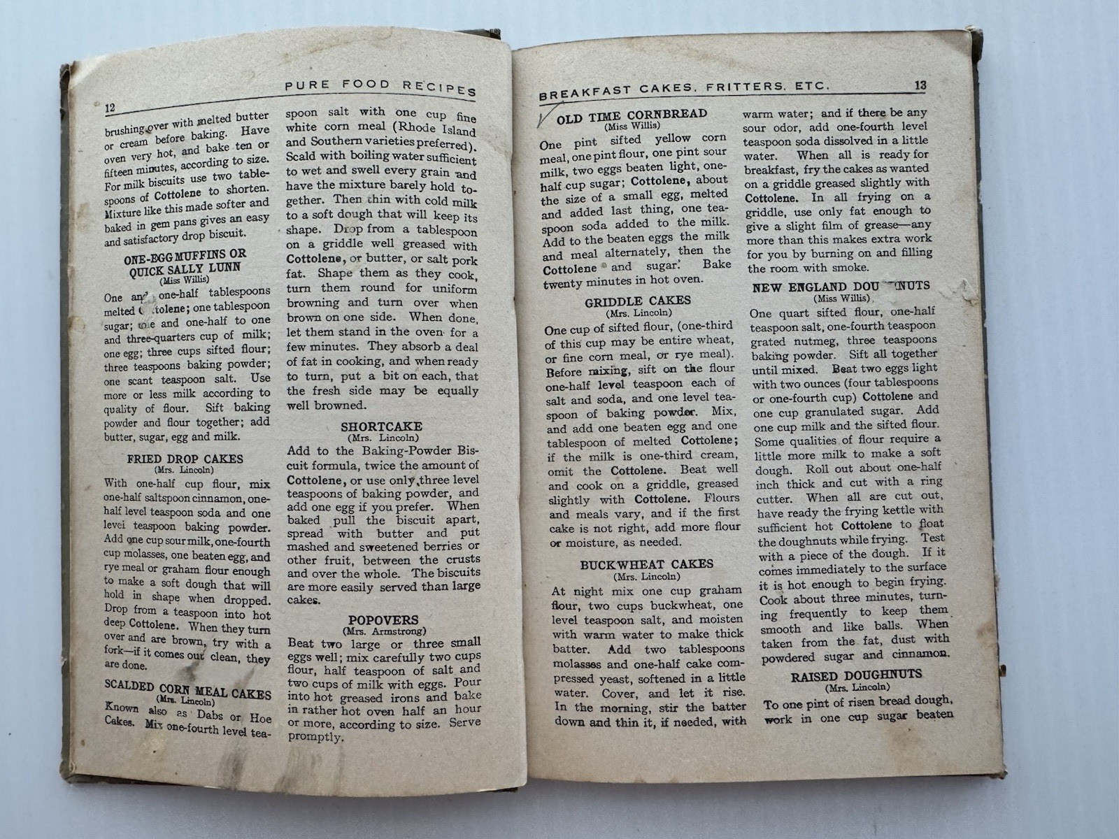 Home Helps: A Pure Food Cookbook By Several Authors 1910