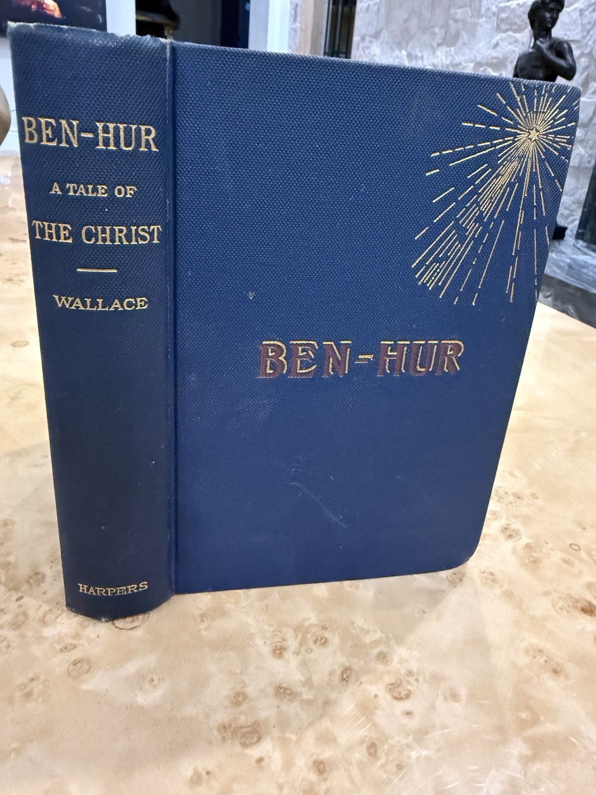 Antique BEN-HUR Lew Wallace Harper & Brothers c1880s Classic Novel HC Blue Cloth