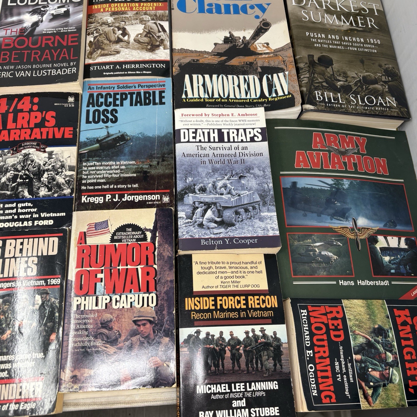 Military Book Lot Vietnam Rumor Of War Death Traps Lrrp Marines Army Aviation