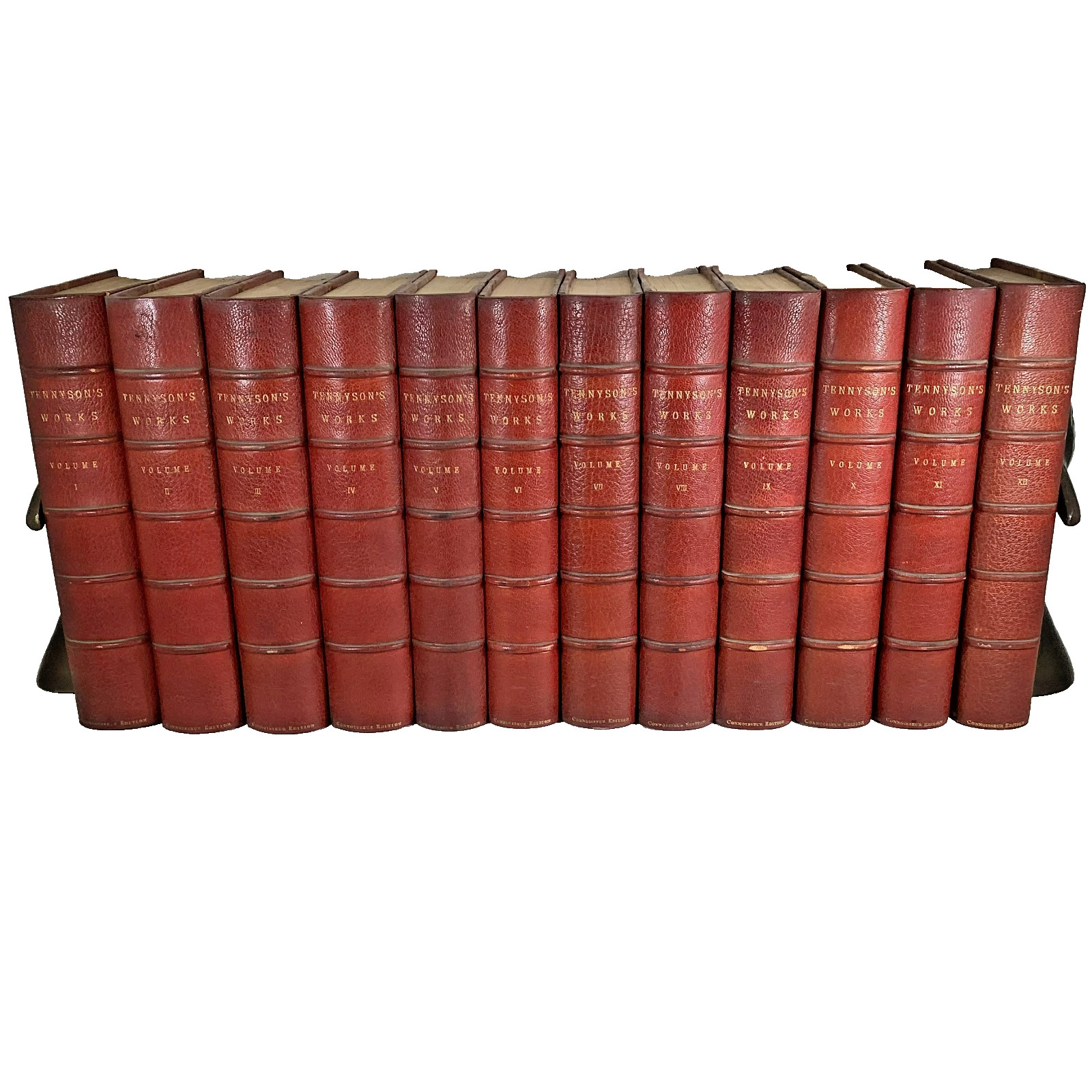 The Works of Alfred, Lord Tennyson 12 Leather Vols Estes & Lauriat 1895 VG
