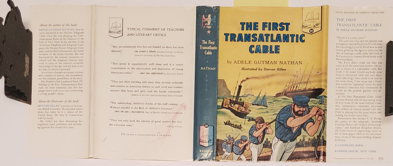 The First Transatlantic Cable: Landmark Books #88 HC/DJ Very Nice Condition