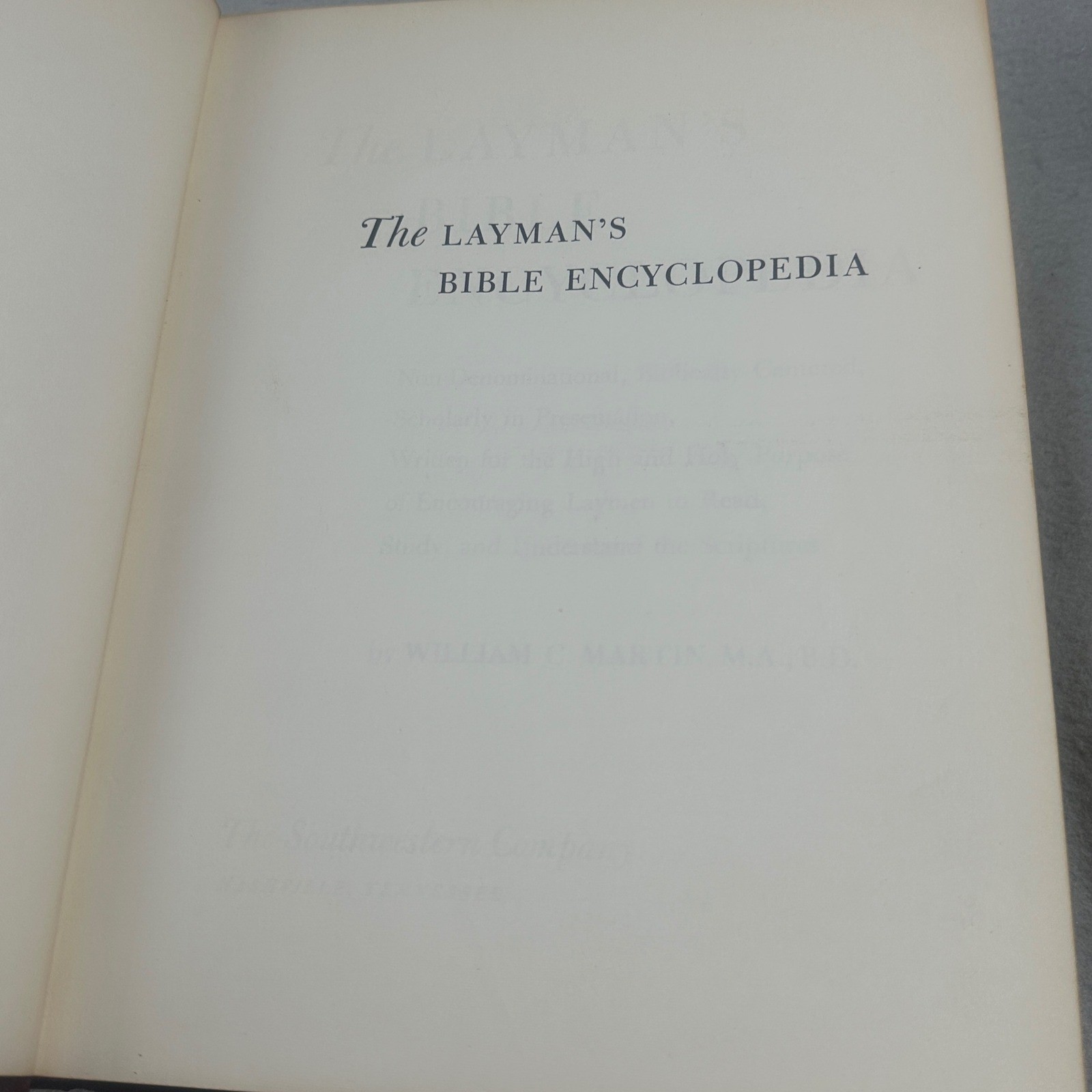 VTG The Layman’s Bible Encyclopedia William C Martin HC Southwestern Company