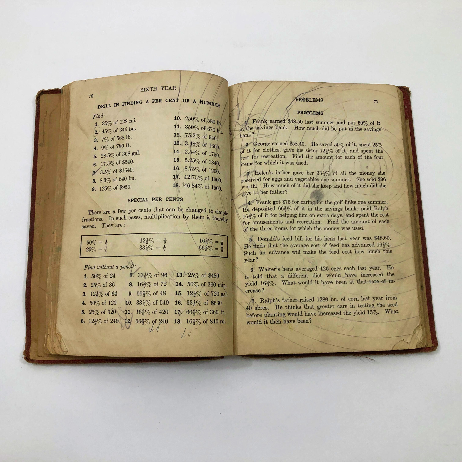 The Stone Arithmetic Sixth Year John Stone 182 pages 1931 HB