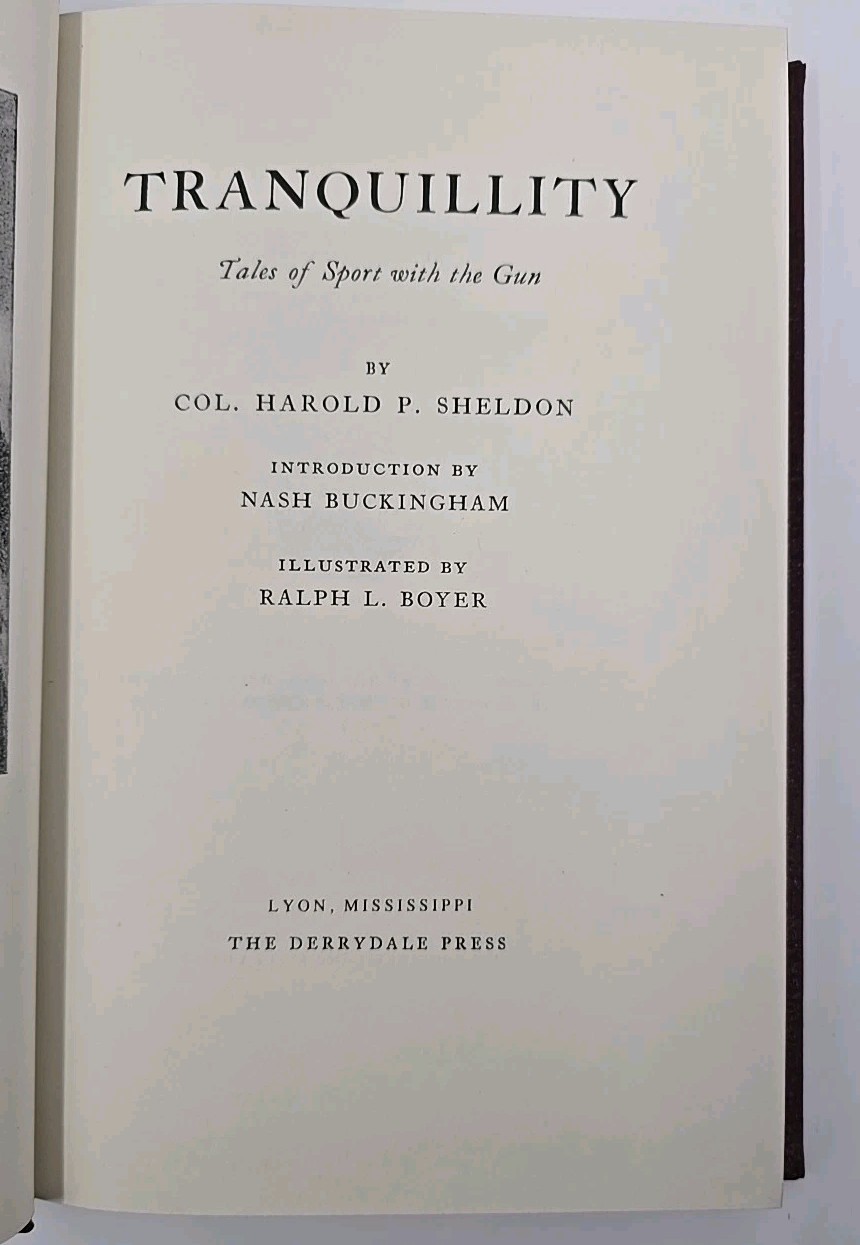 Tranquility Harold P Sheldon 1991 Reprint Limited Edition Derrydale