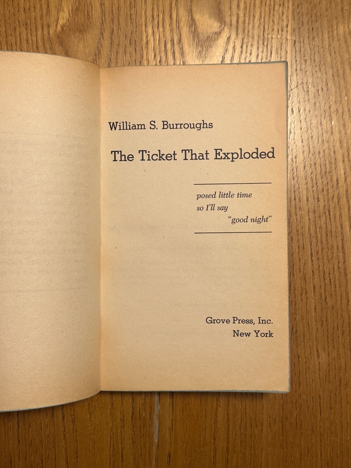 The Ticket That Exploded William S. Burroughs 1st Evergreen Black Cat (1968)