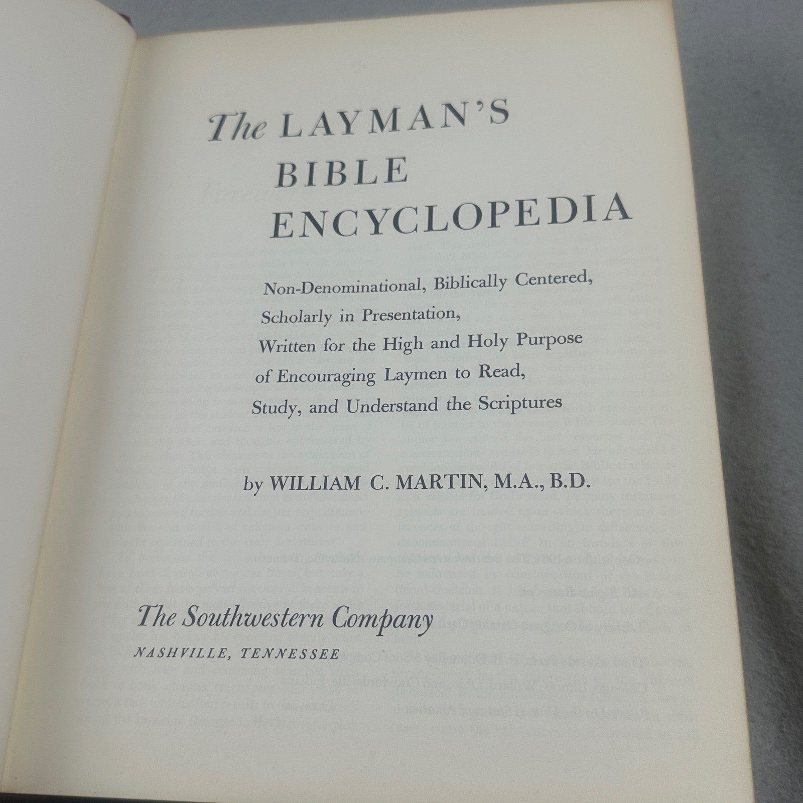 VTG The Layman’s Bible Encyclopedia William C Martin HC Southwestern Company