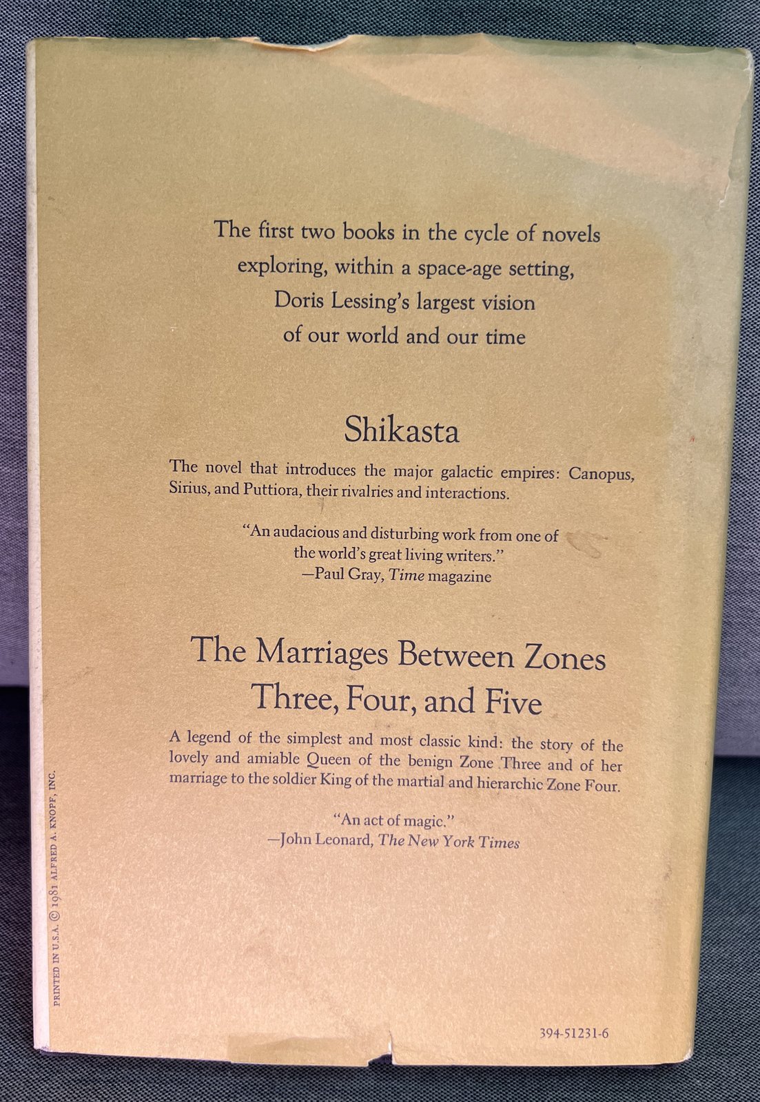 Doris Lessing THE SIRIAN EXPERIMENTS 1st Edition 1st Printing, 1980
