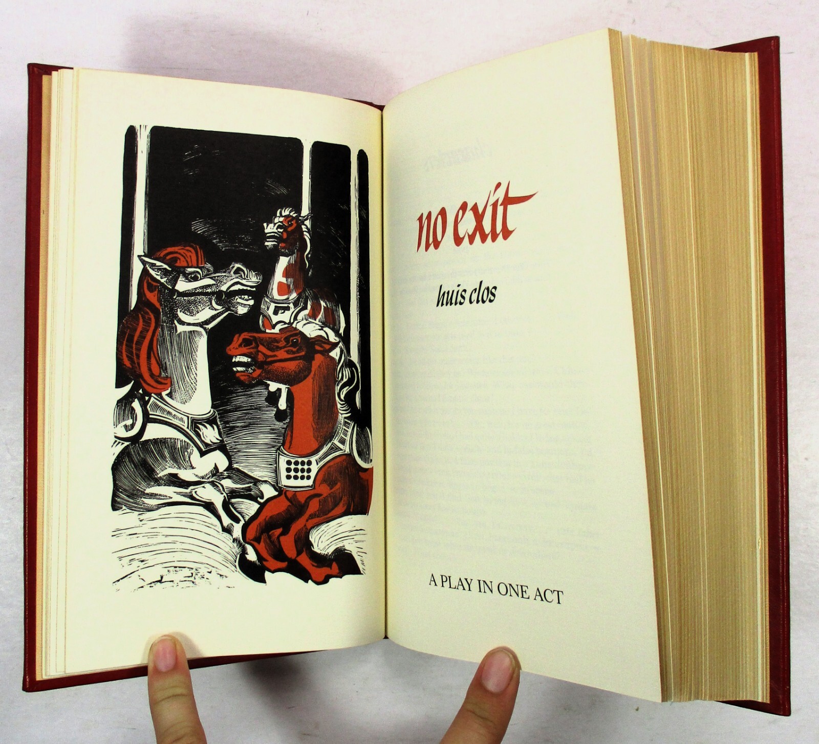 SIGNED LIMITED ED „Five Plays“ Jean-Paul Sartre 1978 Leather HC Franklin Library
