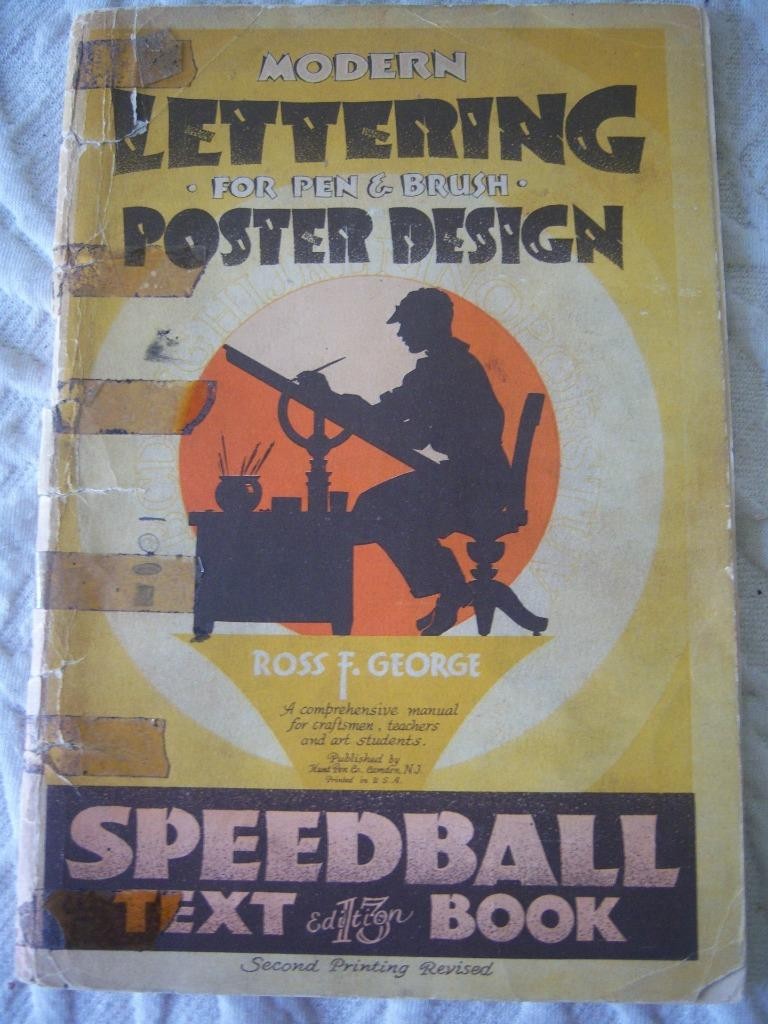 1938 Modern Lettering for Pen & Brush Poster Design Speedball Textbook SEE***