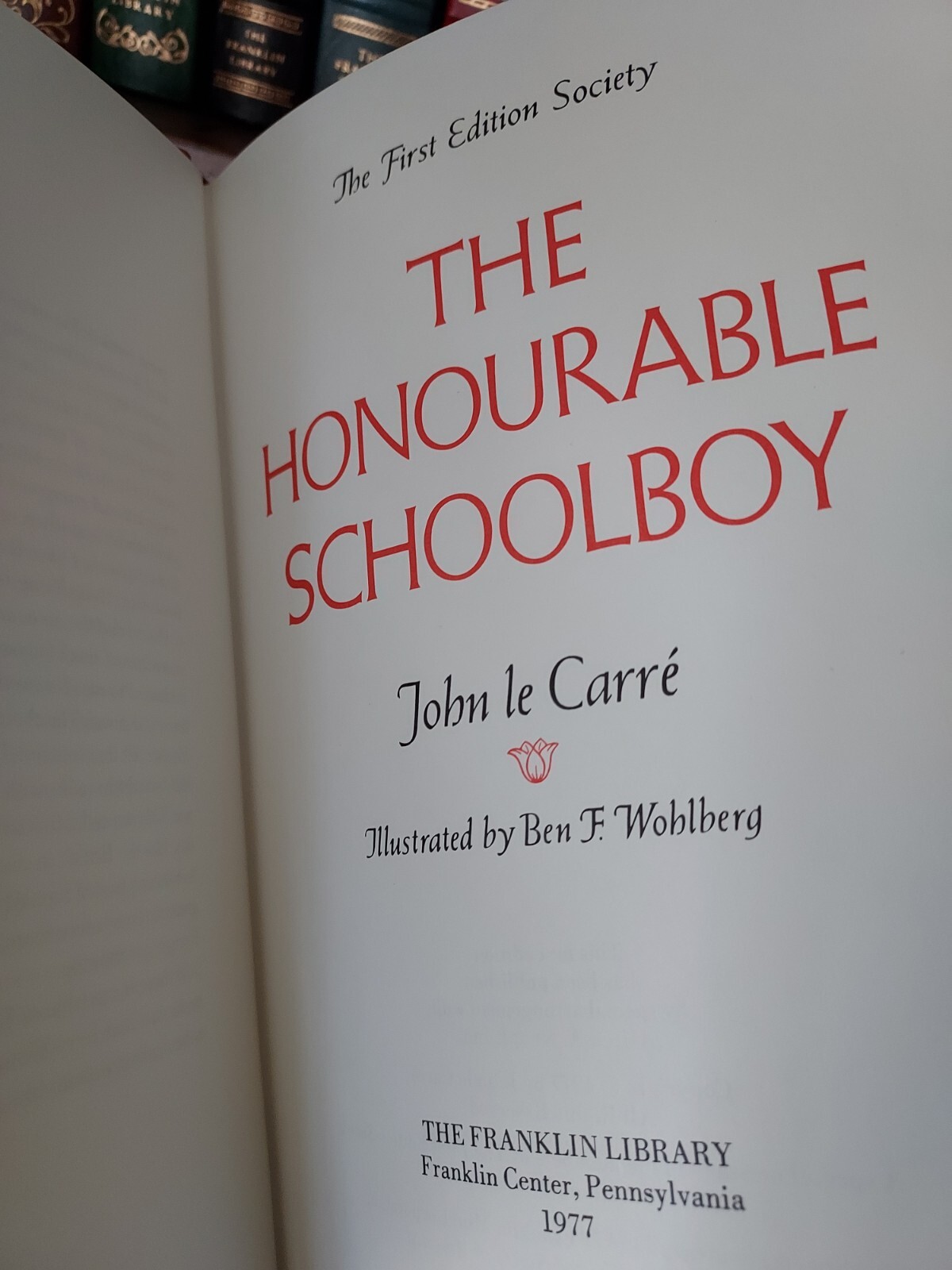 Franklin Library The Honourable Schoolboy FINE John le Carre Leather Spy Novel
