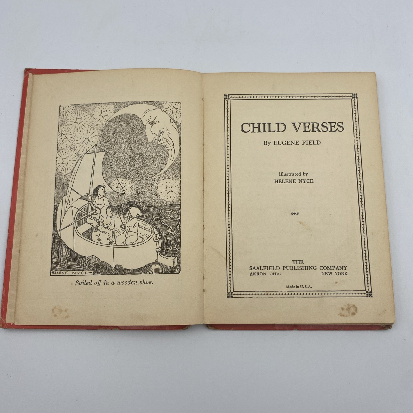 Antique Child Verses by Eugene Field 1927 Saalfield Illustrated Helen Nyce HC