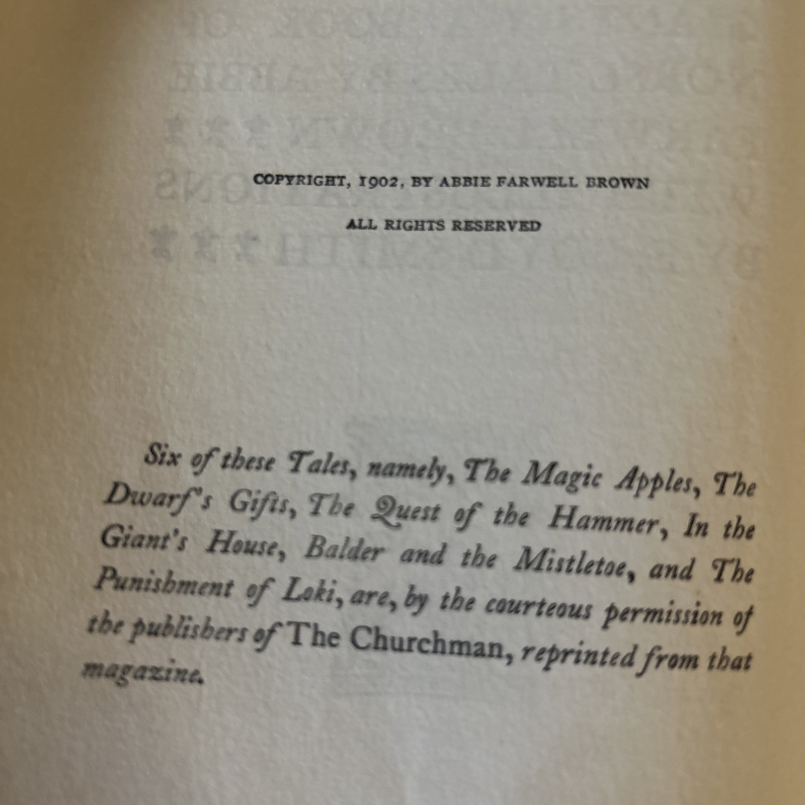 DAYS OF GIANTS NORSE TALES ABBIE BROWN 1ST EDITION 1902 HC