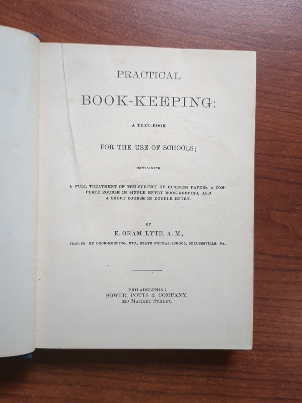 1880 Practical Book-Keeping by E Oram Lyte HC antique textbook in nice condition